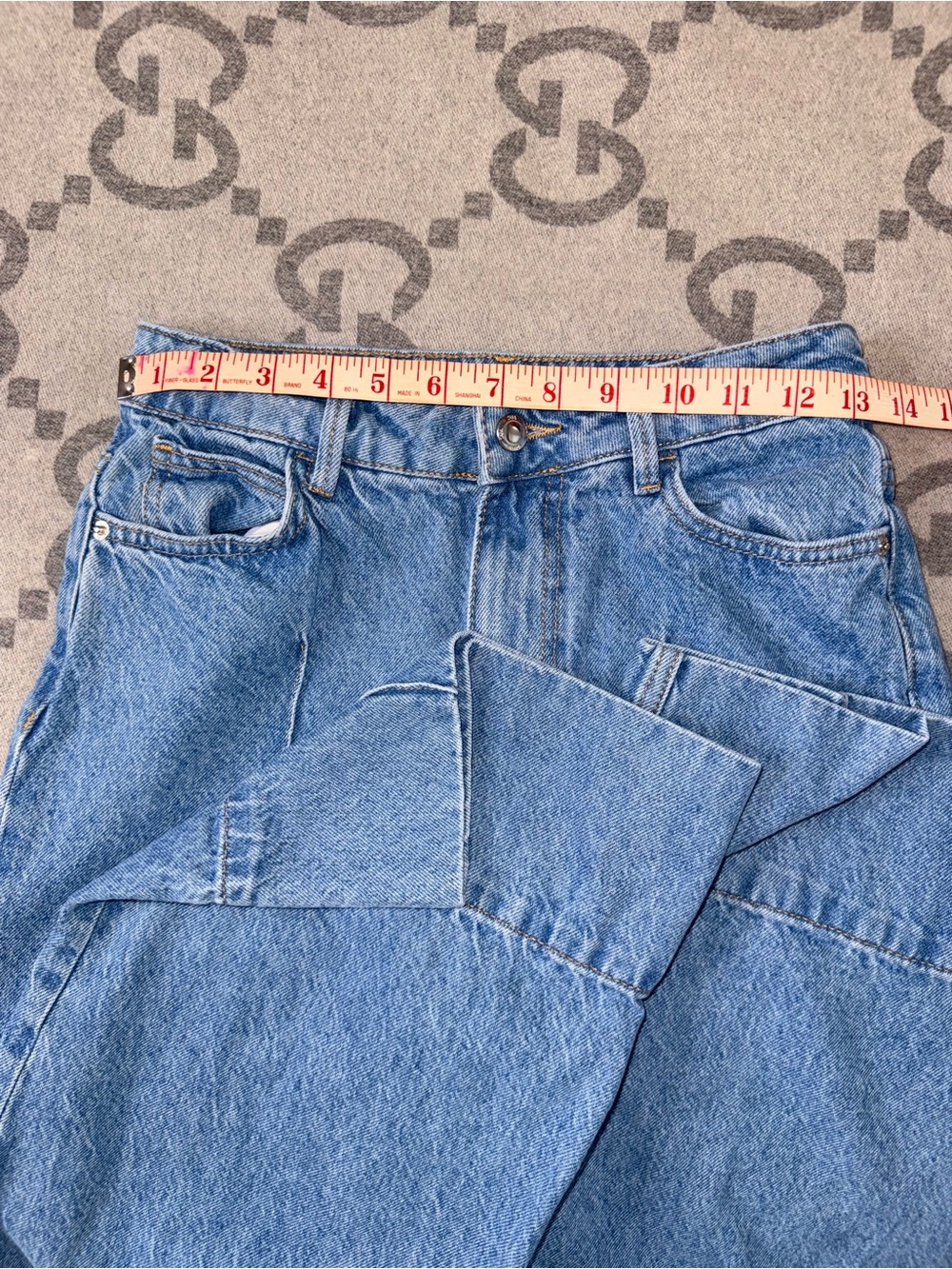 Light Blue Wide Leg Jeans - Women's Flare Denim - Picture 8 of 12